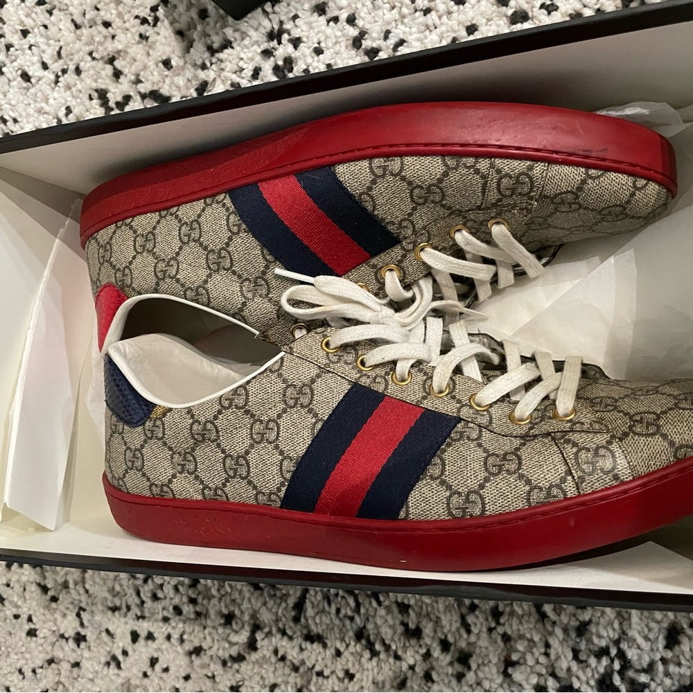 Gucci Men's Ace Supreme Low Top Size 12G/12.5-13US Box (Retail $750)